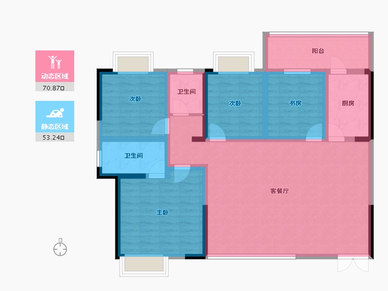 云南省-红河哈尼族彝族自治州-全茂首府-110.72-户型库-动静分区