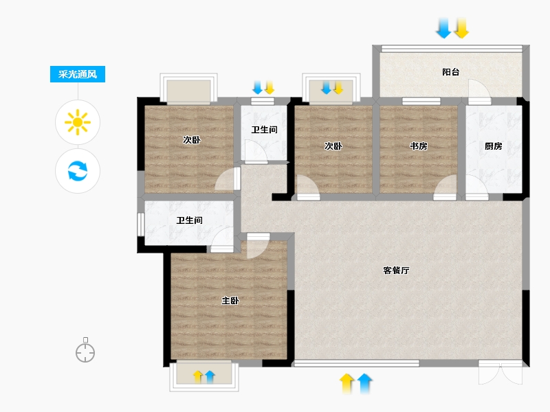 云南省-红河哈尼族彝族自治州-全茂首府-110.72-户型库-采光通风