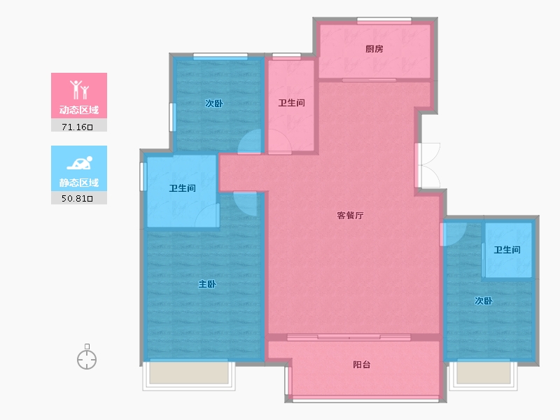 山东省-菏泽市-绿城桂语铂悦-110.94-户型库-动静分区