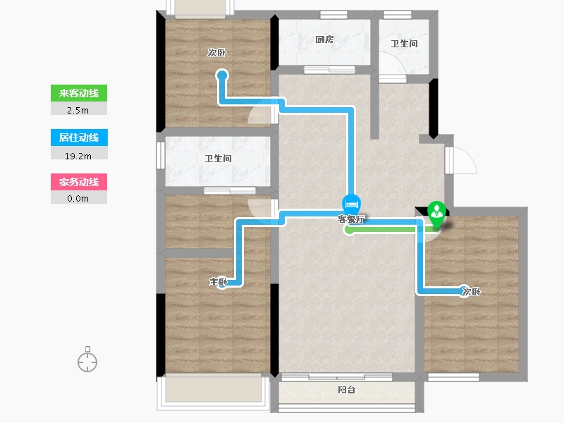 吉林省-吉林市-路弘·阳光铭苑-88.86-户型库-动静线