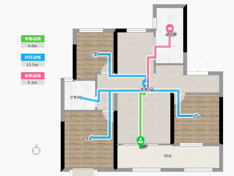 河北省-衡水市-泰昌悦湖庄园-88.80-户型库-动静线