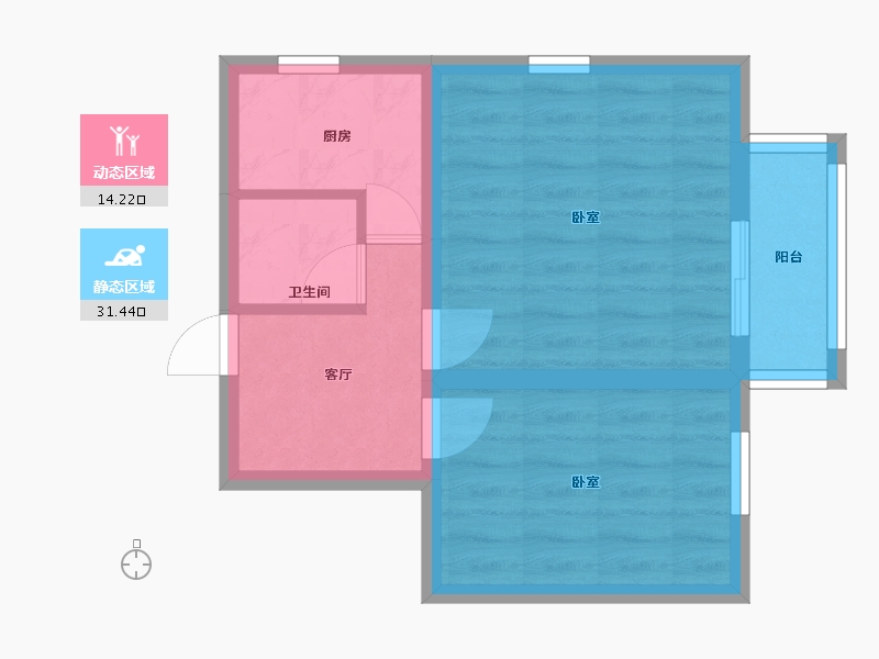 北京-北京市-南湖西里-40.00-户型库-动静分区