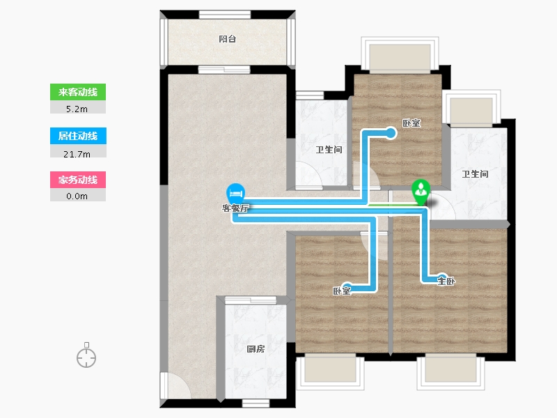 湖南省-长沙市-长沙雅居乐新地住宅-80.90-户型库-动静线