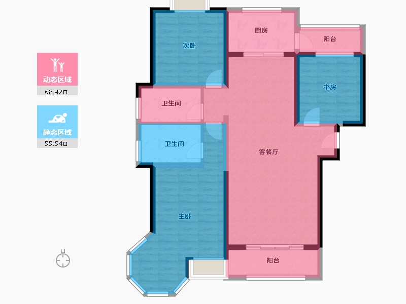 河南省-南阳市-滴水名邸-110.93-户型库-动静分区