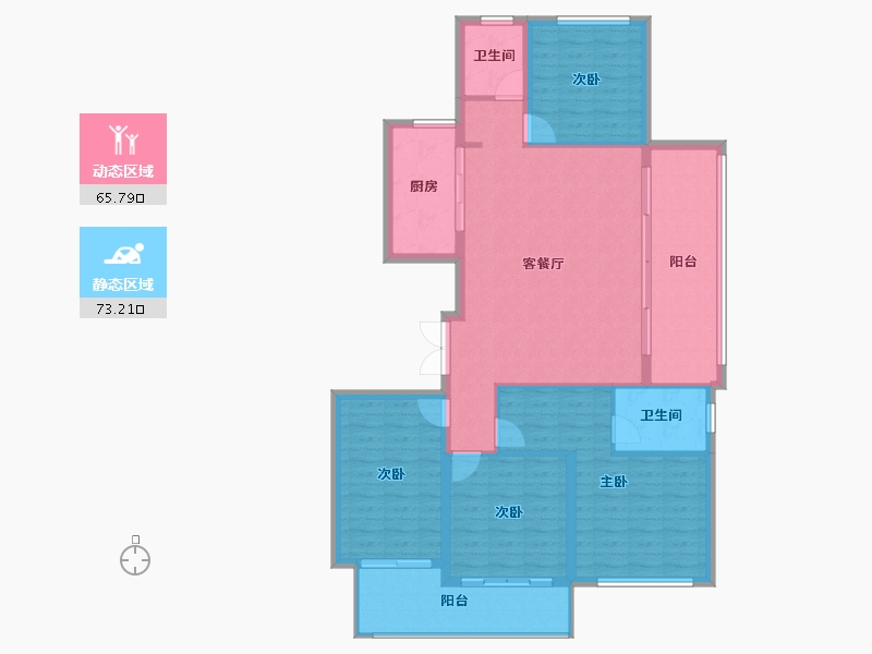 安徽省-阜阳市-同昇西溪玫瑰-127.41-户型库-动静分区