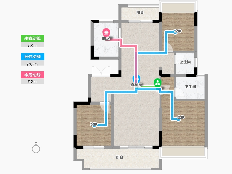 安徽省-阜阳市-辰景凤,凰熙岸-105.62-户型库-动静线