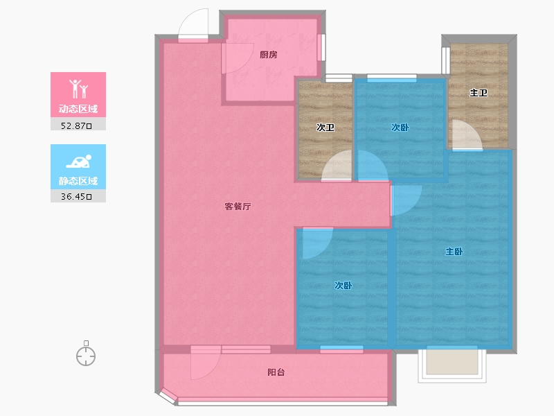 山东省-济宁市-红星瑞马世家-90.68-户型库-动静分区