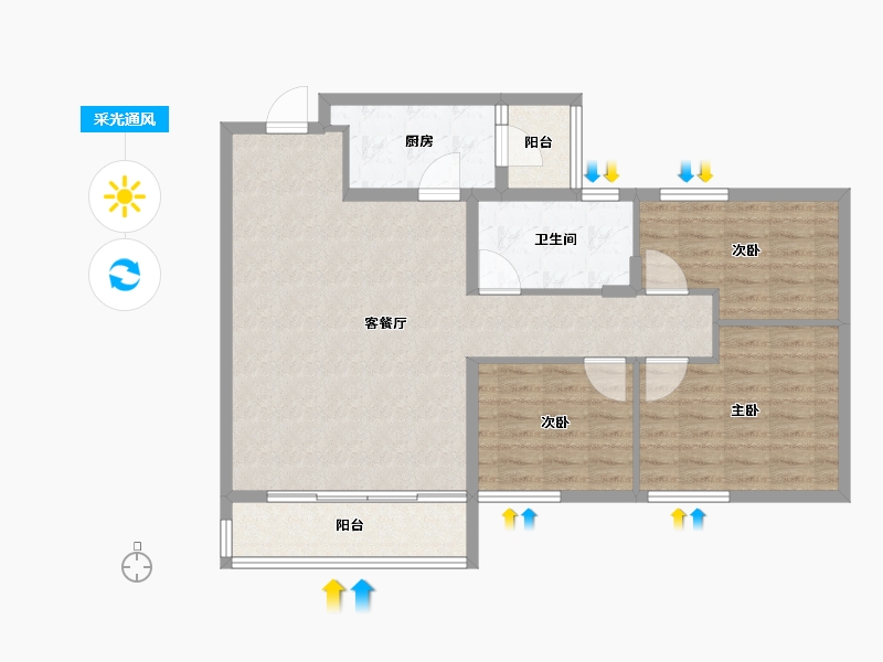 山东省-济宁市-济宁恒大悦珑湾-96.45-户型库-采光通风