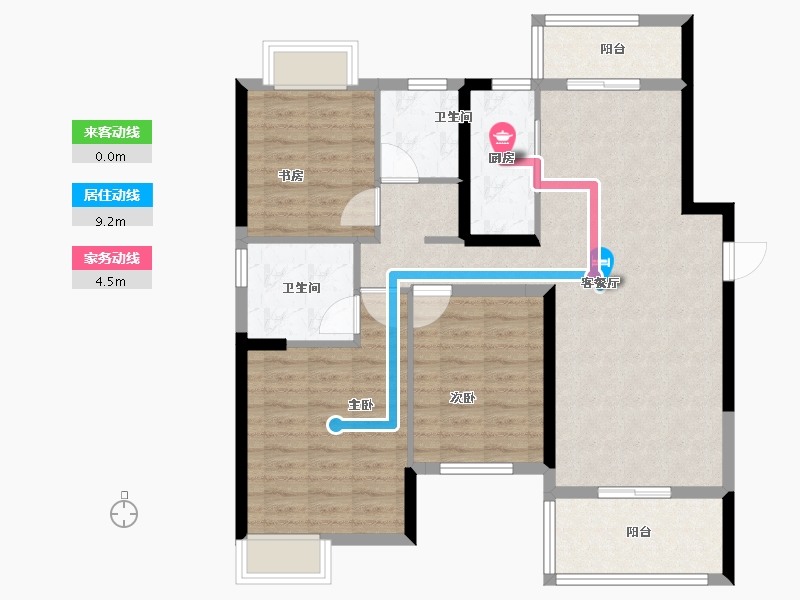 湖南省-长沙市-新力钰珑湾-95.20-户型库-动静线