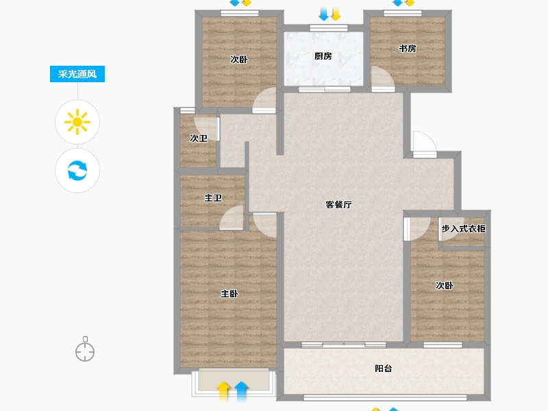 山东省-济宁市-睿湖印象-127.95-户型库-采光通风