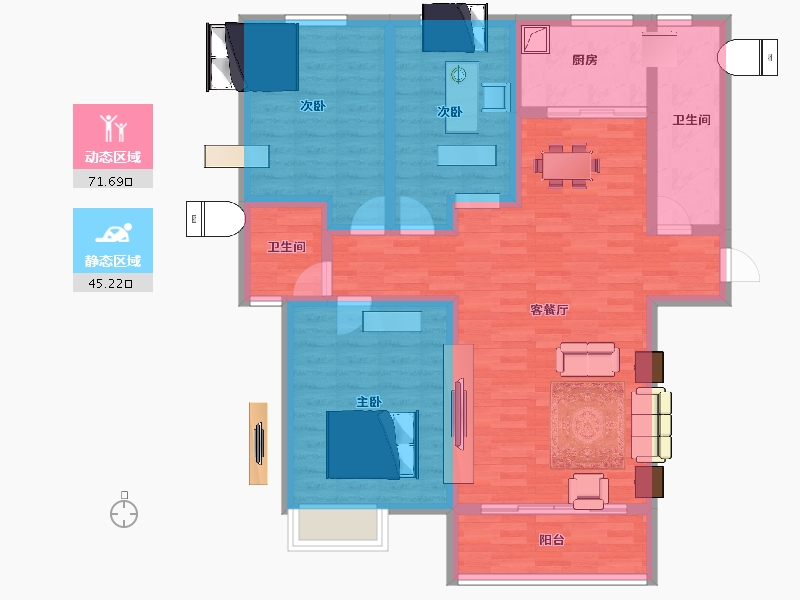 山东省-济宁市-冠鲁明德华府-104.01-户型库-动静分区