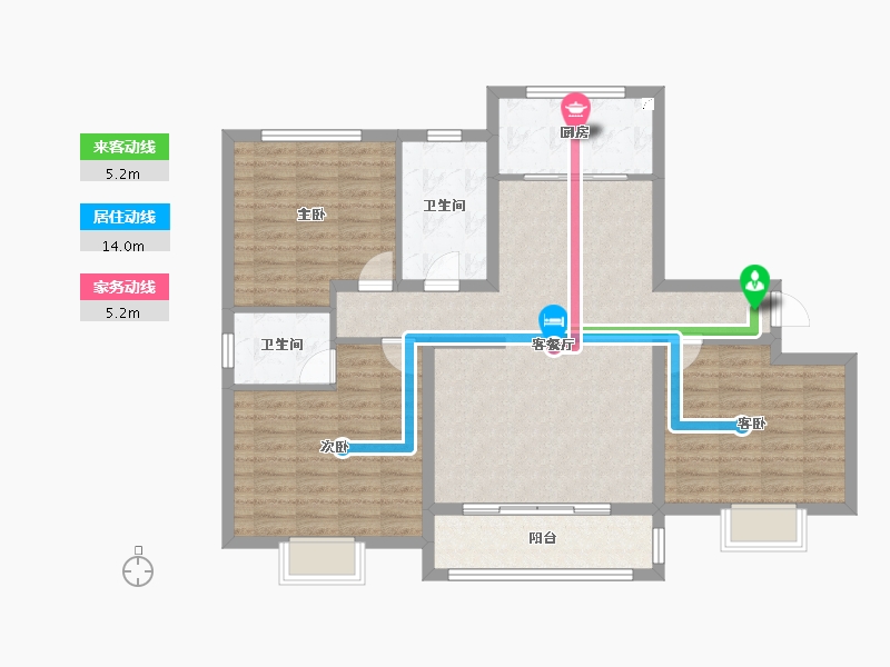 山东省-菏泽市-陶城怡景-104.41-户型库-动静线