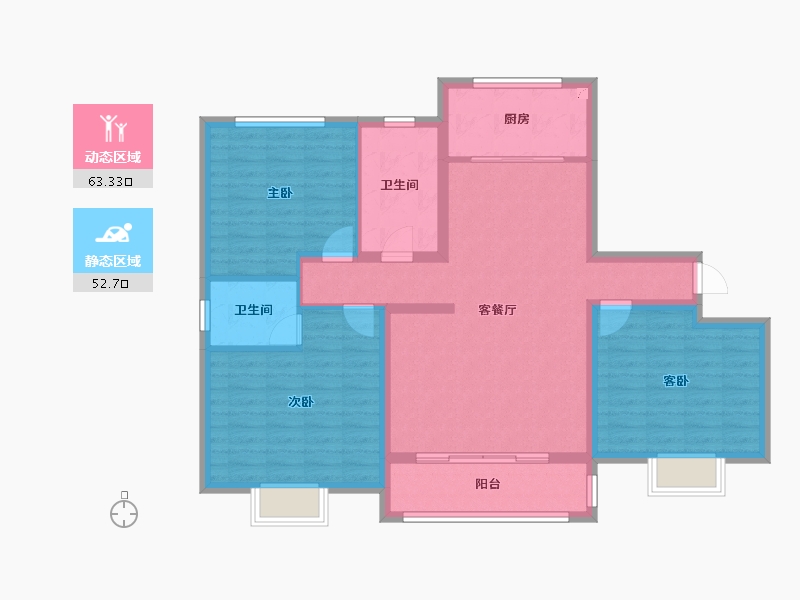 山东省-菏泽市-陶城怡景-104.41-户型库-动静分区