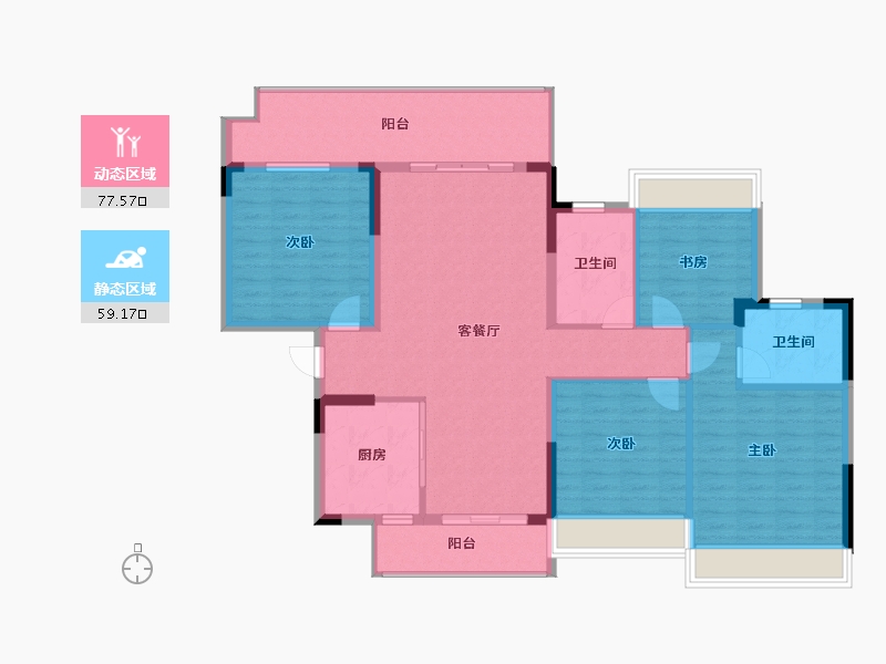 广西壮族自治区-贵港市-中梁云天府-124.23-户型库-动静分区