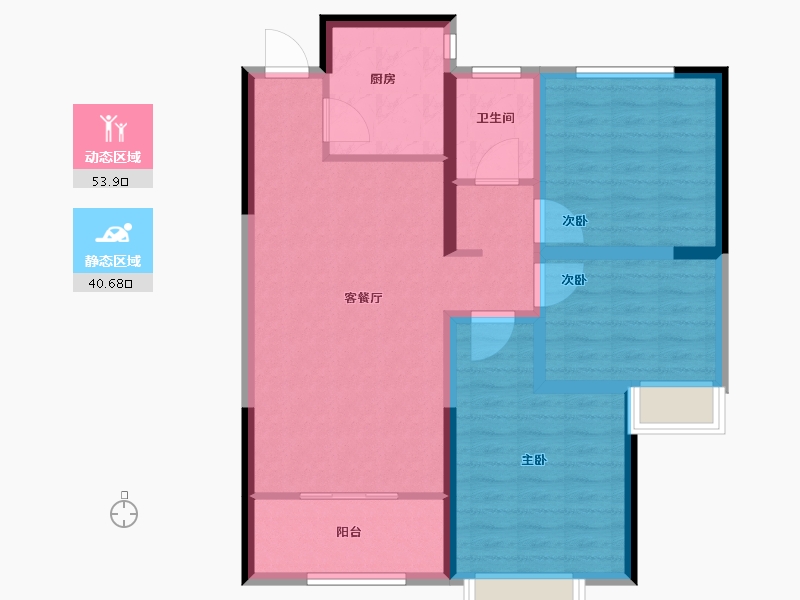 山东省-菏泽市-中达诚府-84.46-户型库-动静分区