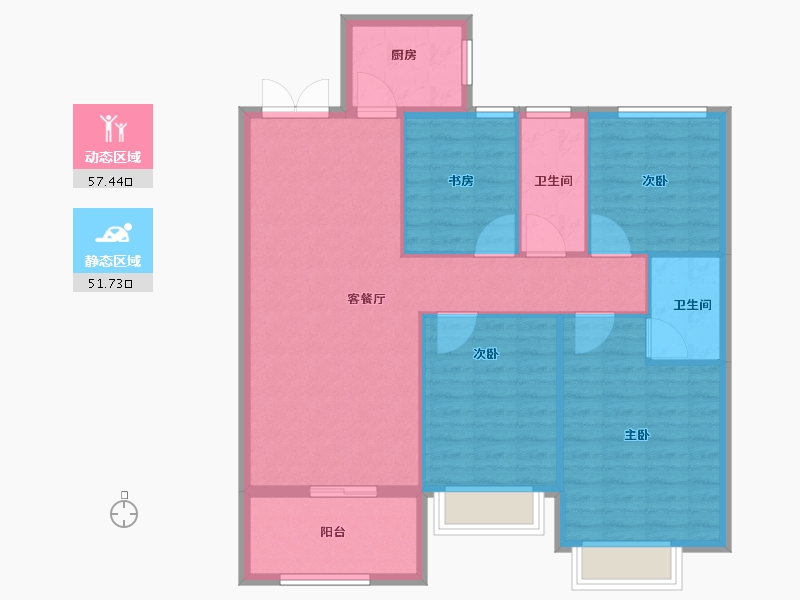 山东省-菏泽市-凯兴天下-99.54-户型库-动静分区