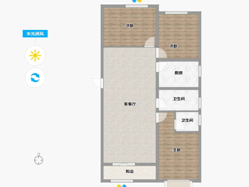 山东省-菏泽市-北方明珠-119.12-户型库-采光通风