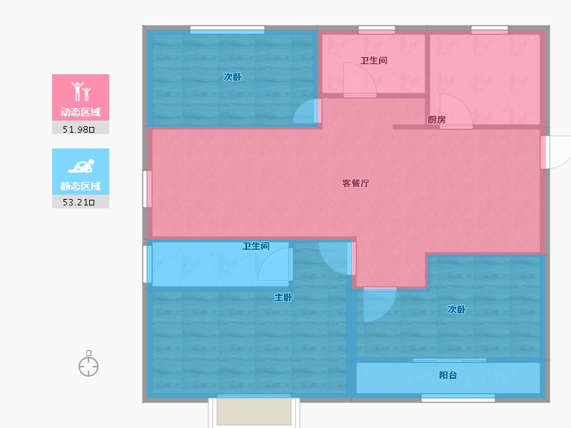 山东省-菏泽市-名门世都-95.83-户型库-动静分区