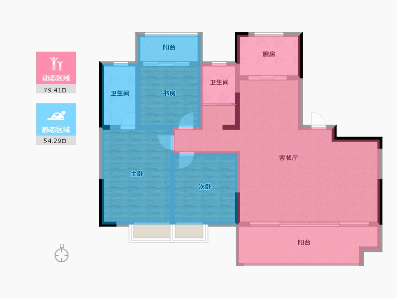 安徽省-阜阳市-佳海塞尚华庭-121.25-户型库-动静分区