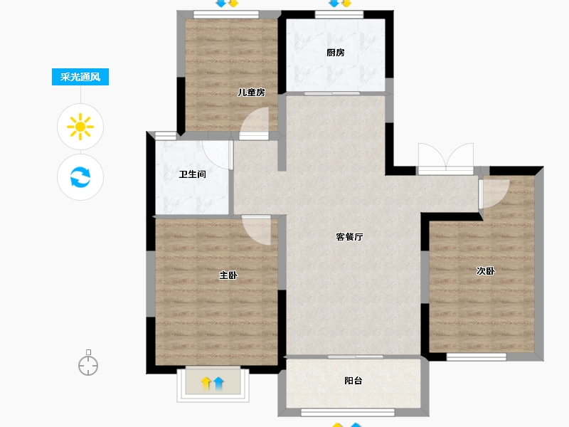 河北省-衡水市-泰昌悦湖庄园-89.60-户型库-采光通风