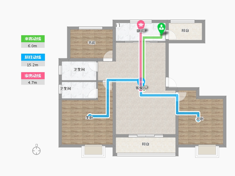 山东省-菏泽市-陶城怡景-105.39-户型库-动静线