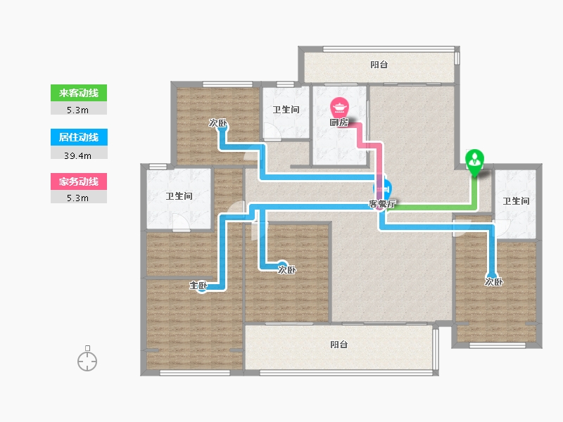 江苏省-无锡市-百郦华庭-144.00-户型库-动静线