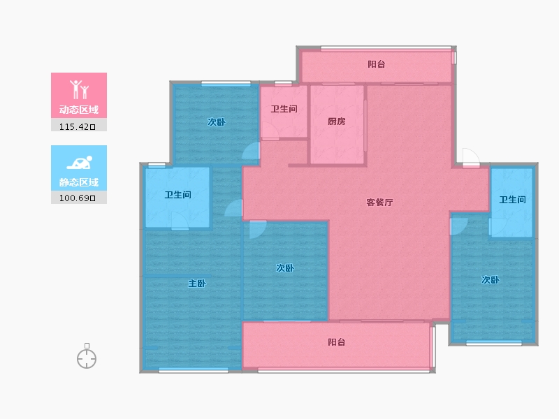 江苏省-无锡市-百郦华庭-144.00-户型库-动静分区