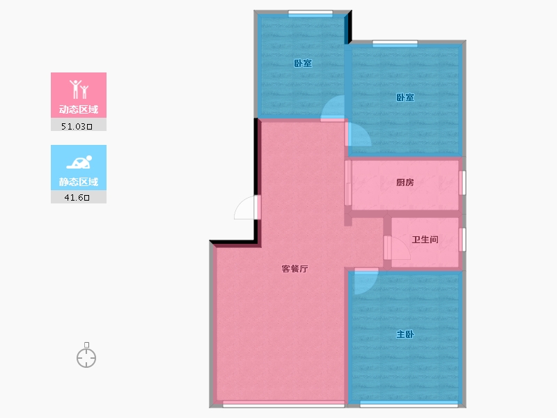 吉林省-吉林市-路弘•阳光华苑-82.79-户型库-动静分区