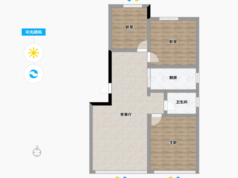 吉林省-吉林市-路弘•阳光华苑-82.79-户型库-采光通风