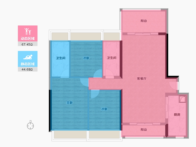 广东省-河源市-兴泰花园三期-100.90-户型库-动静分区