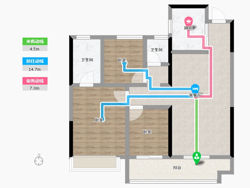 安徽省-宿州市-三巽·灵璧清枫-92.81-户型库-动静线