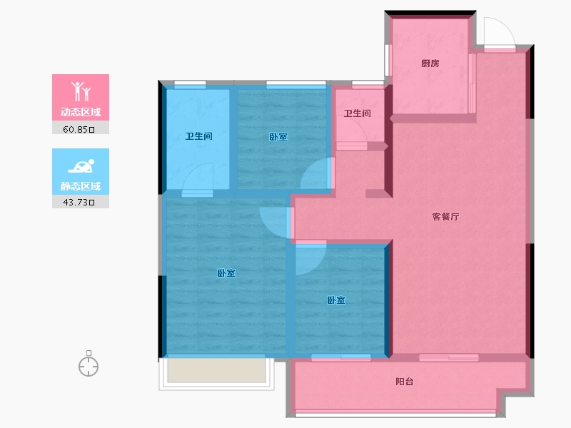 安徽省-宿州市-三巽·灵璧清枫-92.81-户型库-动静分区