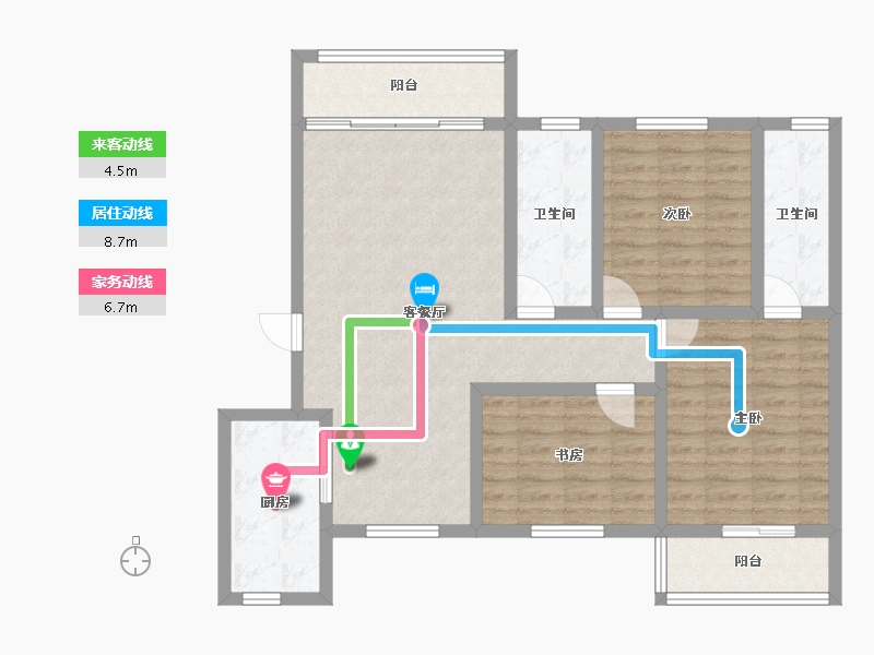 湖北省-咸宁市-领秀城银泉华府-98.45-户型库-动静线