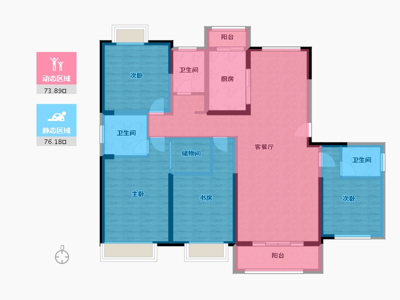 河南省-南阳市-滴水名邸-134.59-户型库-动静分区