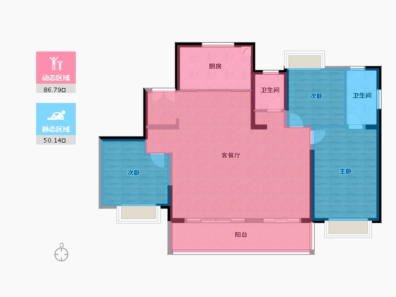 江苏省-南京市-华侨城-125.00-户型库-动静分区