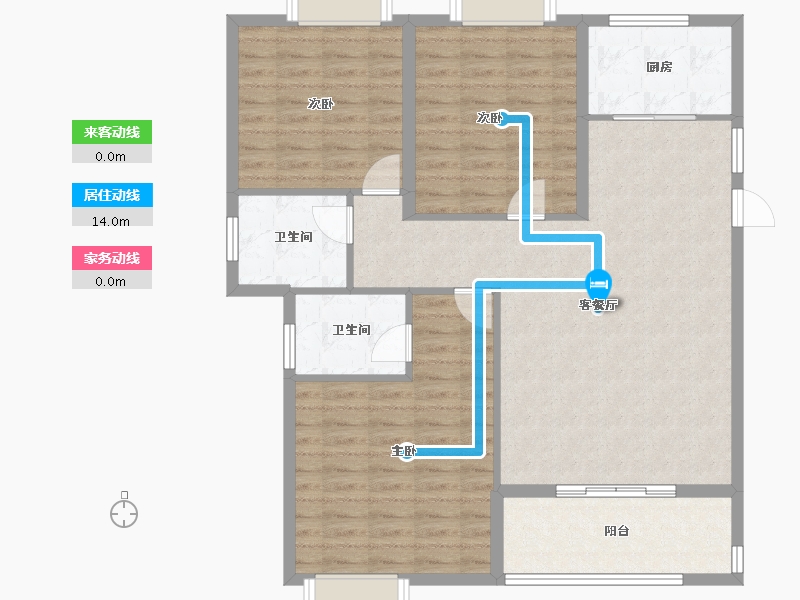 湖北省-黄石市-城发·花园印象-106.68-户型库-动静线