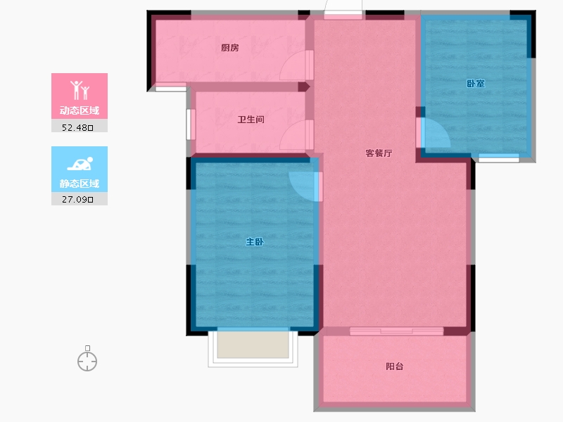 河南省-漯河市-昌建新水岸-70.78-户型库-动静分区