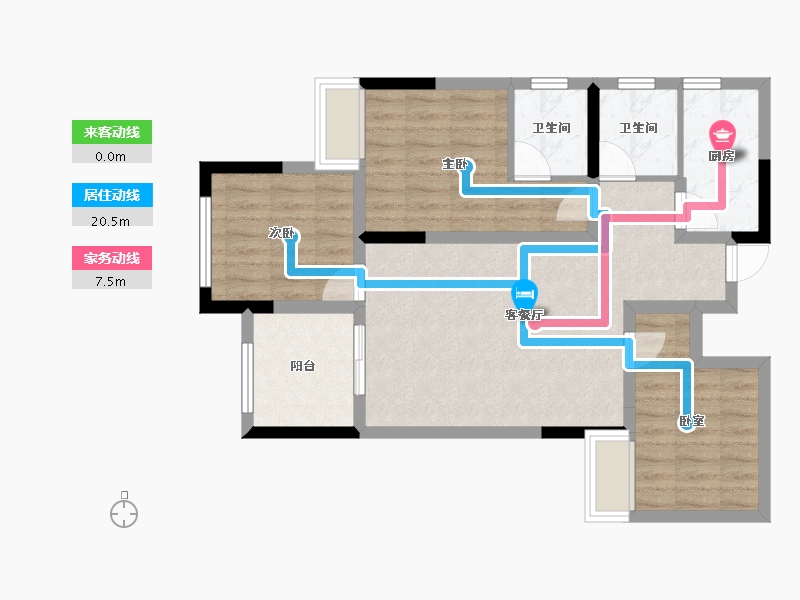 贵州省-黔东南苗族侗族自治州-中泓·依云美镇-74.04-户型库-动静线