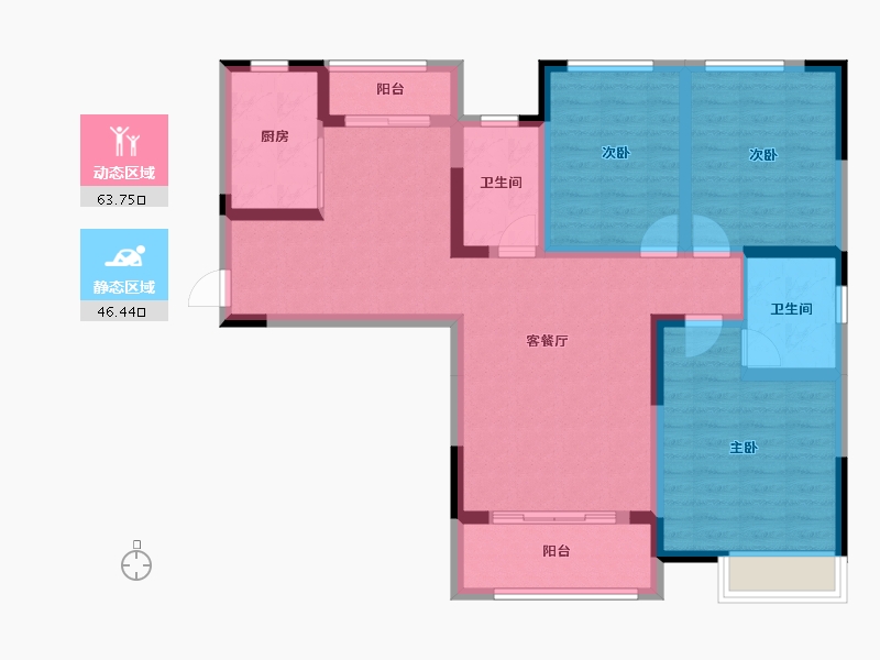 河南省-洛阳市-美庐新苑-97.61-户型库-动静分区