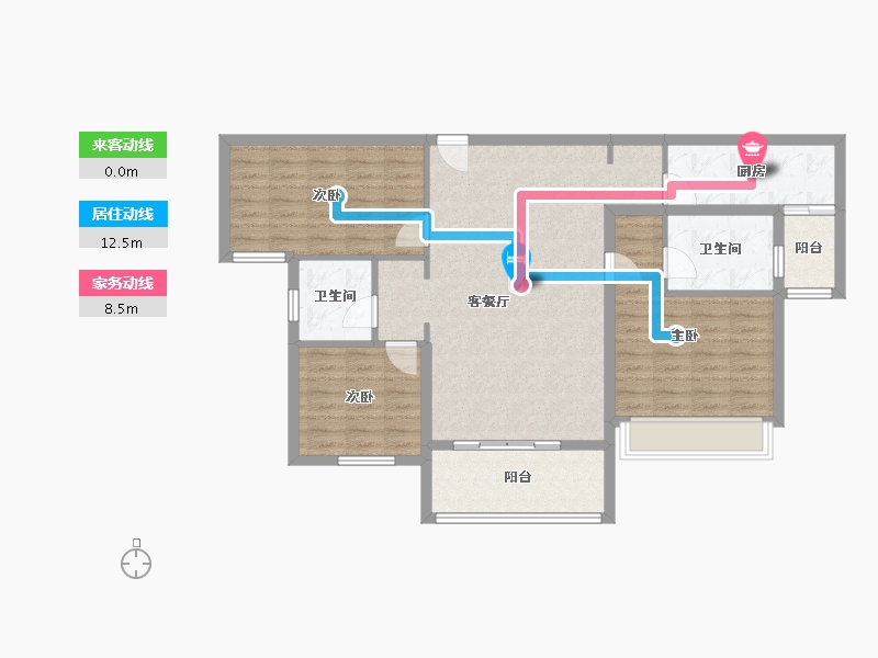 河南省-南阳市-新旭京华府[南苑]-100.18-户型库-动静线