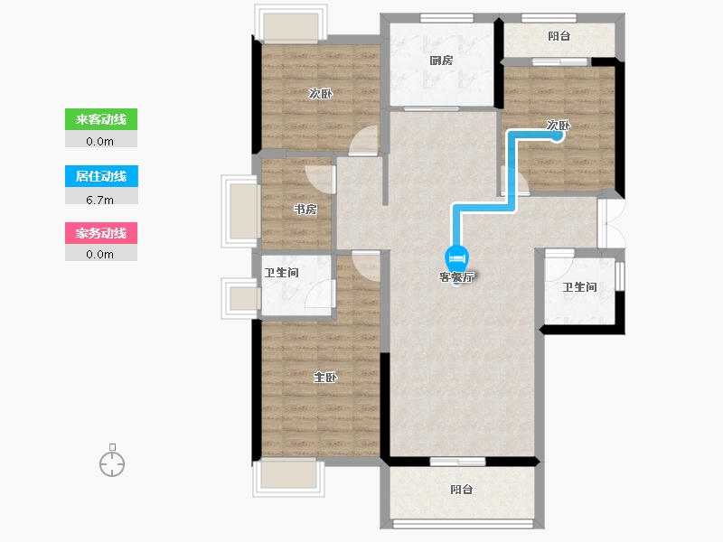 湖北省-黄石市-宏维·华仁北郡-104.35-户型库-动静线