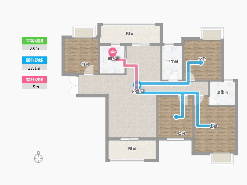 贵州省-黔东南苗族侗族自治州-三穗滨河公馆-108.28-户型库-动静线