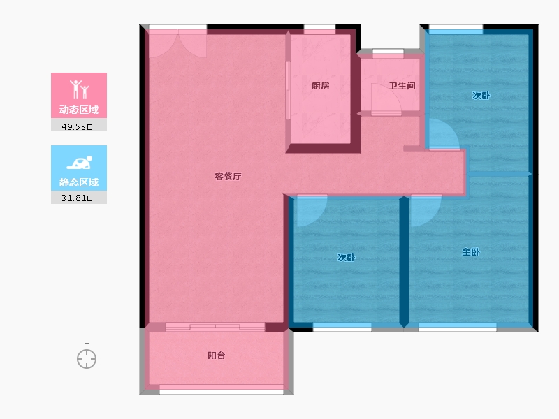 河南省-南阳市-新旭京华府[南苑]-72.67-户型库-动静分区