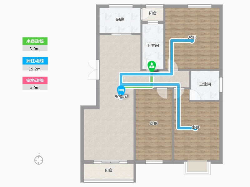 湖北省-黄冈市-金色湖畔小区-105.90-户型库-动静线