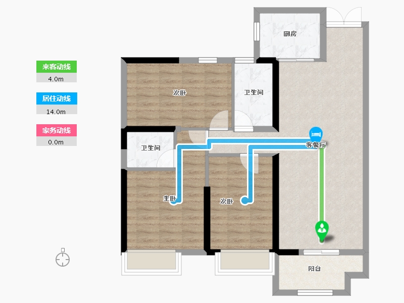 湖北省-黄石市-宏维·华仁北郡-86.86-户型库-动静线