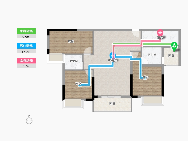 湖北省-黄冈市-红安东城国际-85.77-户型库-动静线