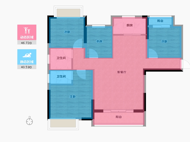 湖北省-黄冈市-红安东城国际-77.57-户型库-动静分区