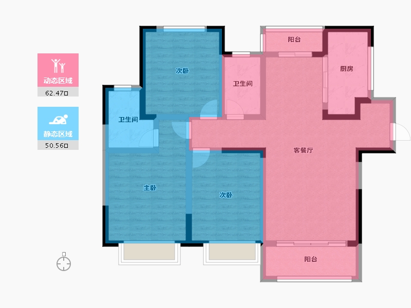 河南省-洛阳市-美庐新苑-100.00-户型库-动静分区