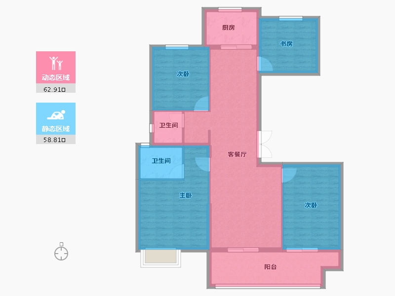 山东省-菏泽市-绿城桂语铂悦-110.04-户型库-动静分区