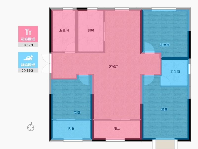 河北省-衡水市-泰昌悦湖庄园-98.40-户型库-动静分区